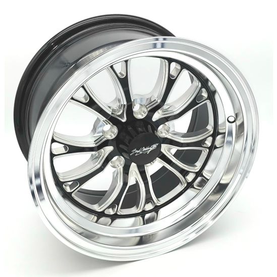 Boyd Coddington Bristol Wheels 15x8, 4.5" BS Gloss Black Milled with Diamond Lip