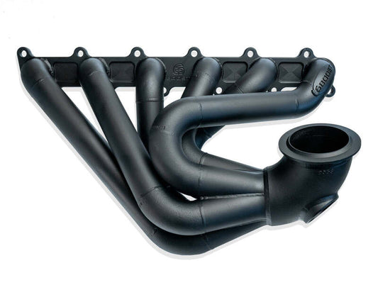 6Boost Exhaust Manifold, Ford Barra X Series, Forward Position Pro Mod V-band(Precision PT76-85)/50 "FPPM"Single 50mm Wastegate Port "Sportsman" 3.805"