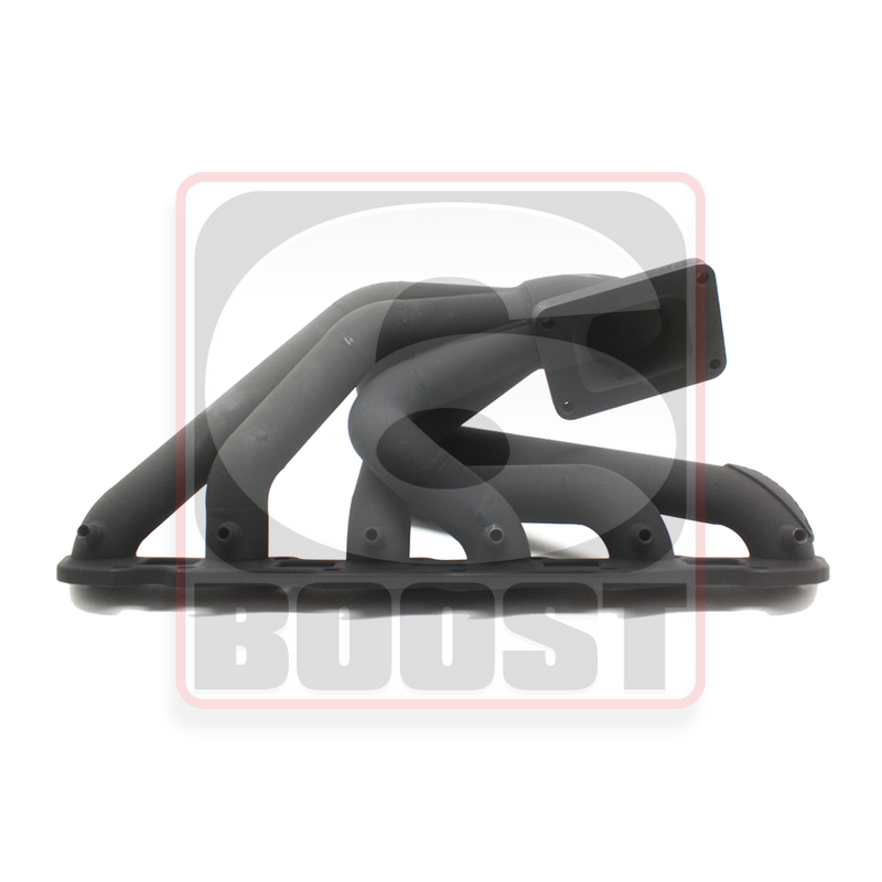 6Boost Exhaust Manifold, for Nissan RB30ET (SOHC), Forward Position Pro Mod T6 (Large Frame Pro Mod/60 "FPPM" Single 60mm Wastegate Port - Small Runner