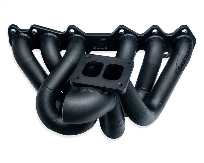 6Boost Exhaust Manifold, Toyota 1JZ GTE Non VVTI, T4/2x40 'Divided Entry' Twin 40mm Wastegate Ports