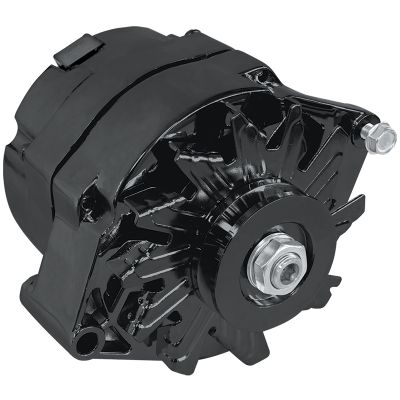 140amp Chev Style 1-Wire Alternator Black Finish Aeroflow