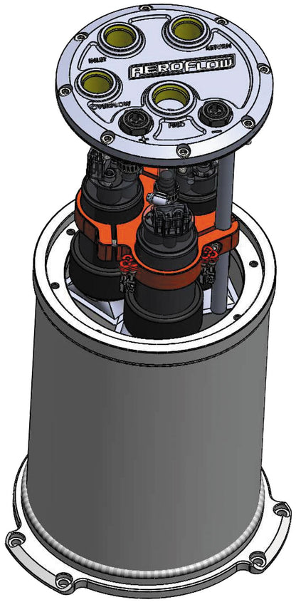 Triple EFI Pump Compact Surge Tank  7 Liter (1.85 Gal), -10 ORB Outlet With -8 ORB Return