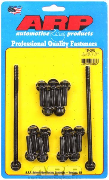 Oil Pan Bolt Set, 12-Point Black Oxide fits GM LS Series