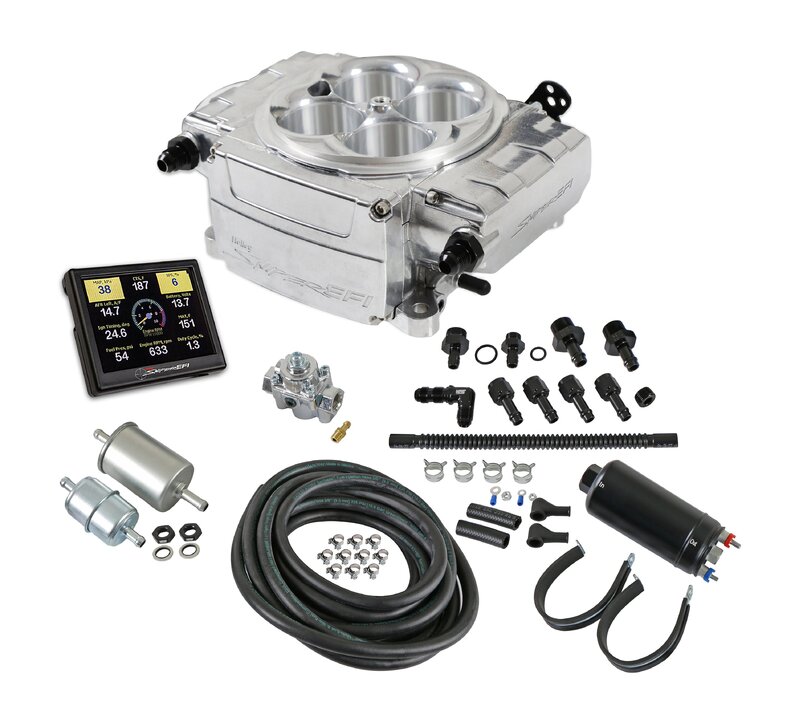 Holley Fuel Injection System, Holley Sniper 2 EFI, Self-Tuning, Master Kit, Polished Throttle Body, Kit