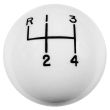 Hurst Classic Shifter Knob 4 Speed, White High Gloss, 3/8"-24 Thread Size