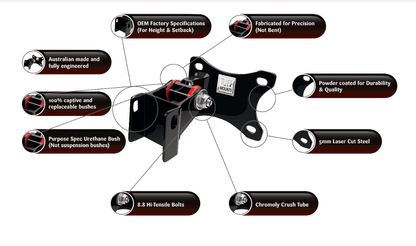 Tuff Mounts Engine Mounts For Holden V8 In VN-VS Commodore V6 K-Frame