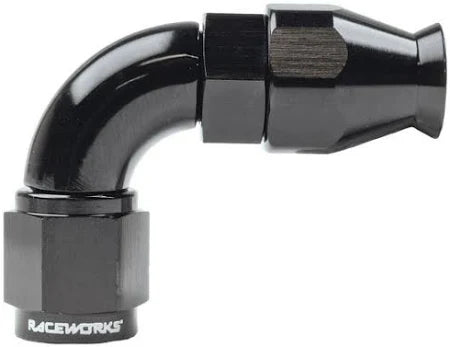 Raceworks 200/220 Series Teflon Braid Hose Ends - 90 Degree