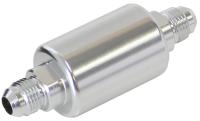 Billet Fuel Filter -6AN 40 micron Stainless Steel element, 1.25" x 3" L