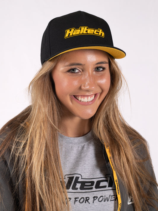 Haltech Snapback Cap Black with Yellow Logo