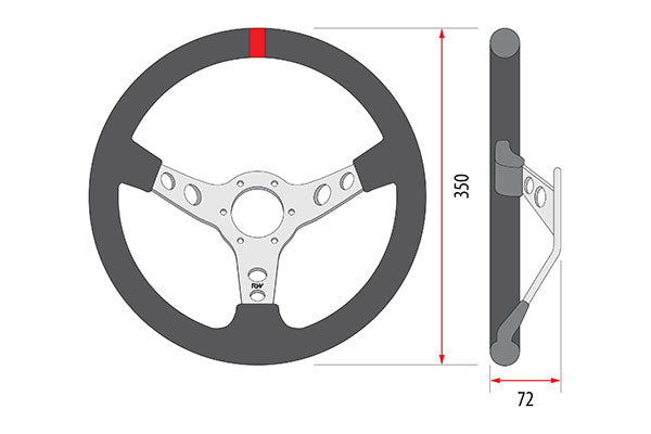 Raceworks Steering Wheels Deep Dish Suede 350mm