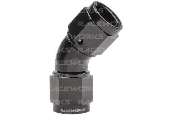 Raceworks AN Female to Female Swivel - 45 Degree